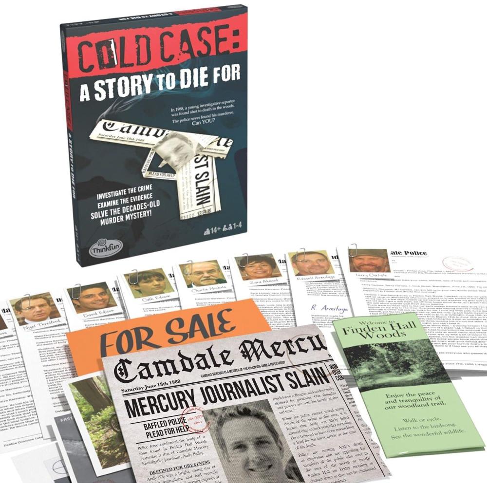 ThinkFun Cold Case: A Story to Die for – Interactive Murder Mystery Game | Engaging Storyline | Brain-Teasing Puzzles | Ideal for Teens and Adults | Perfect for Group Play